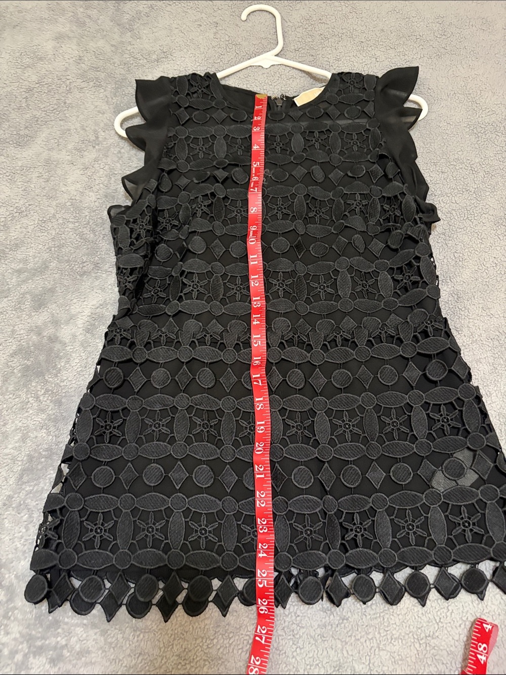 MICHAEL Michael Kors Black Crochet Overlay Sleeveless Top - Picture 5 of 6
